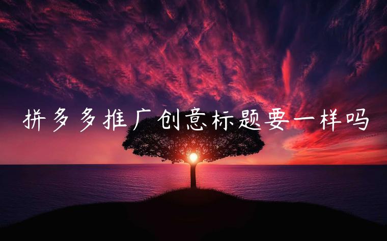 拼多多推廣創(chuàng)意標(biāo)題要一樣嗎